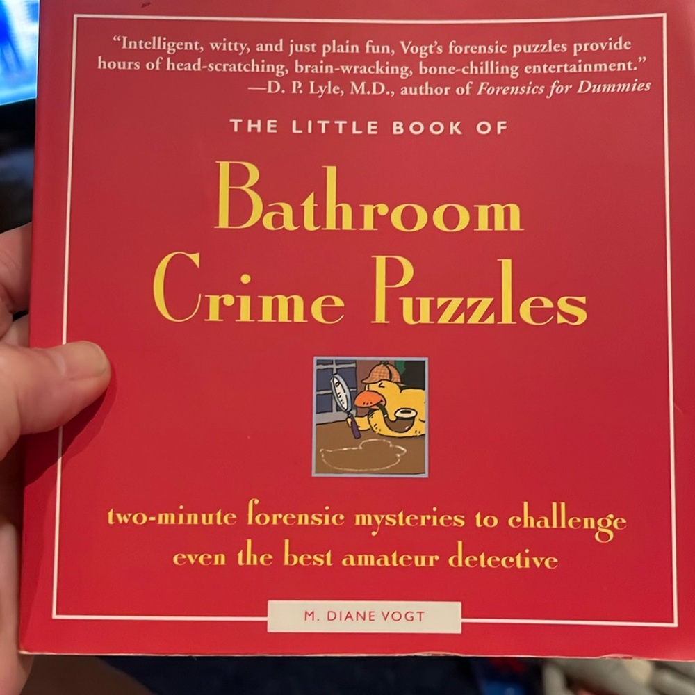 New Softcover book Bathroom Crime Puzzles